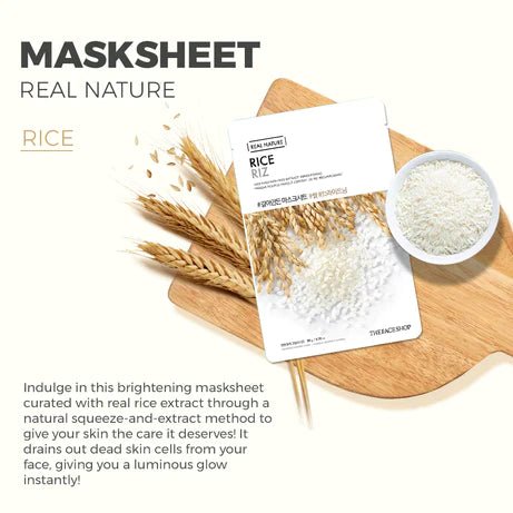 Real Nature Face Mask With Rice Extract - Skin korea