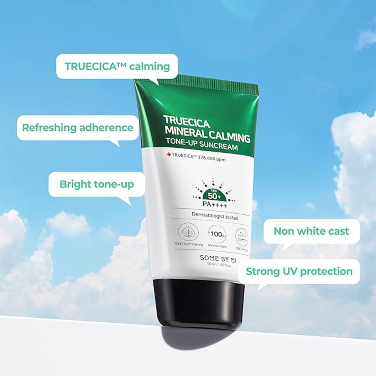 Some By Mi Truecica Mineral Calming Tone Up Suncream 50Ml - Skin korea