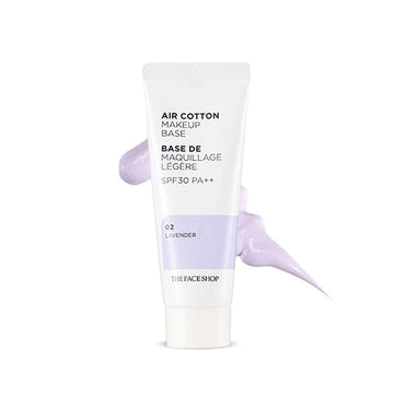 The Face Shop Air Cotton Makeup Base spf30 pa++, 02 Lavender - Skin korea