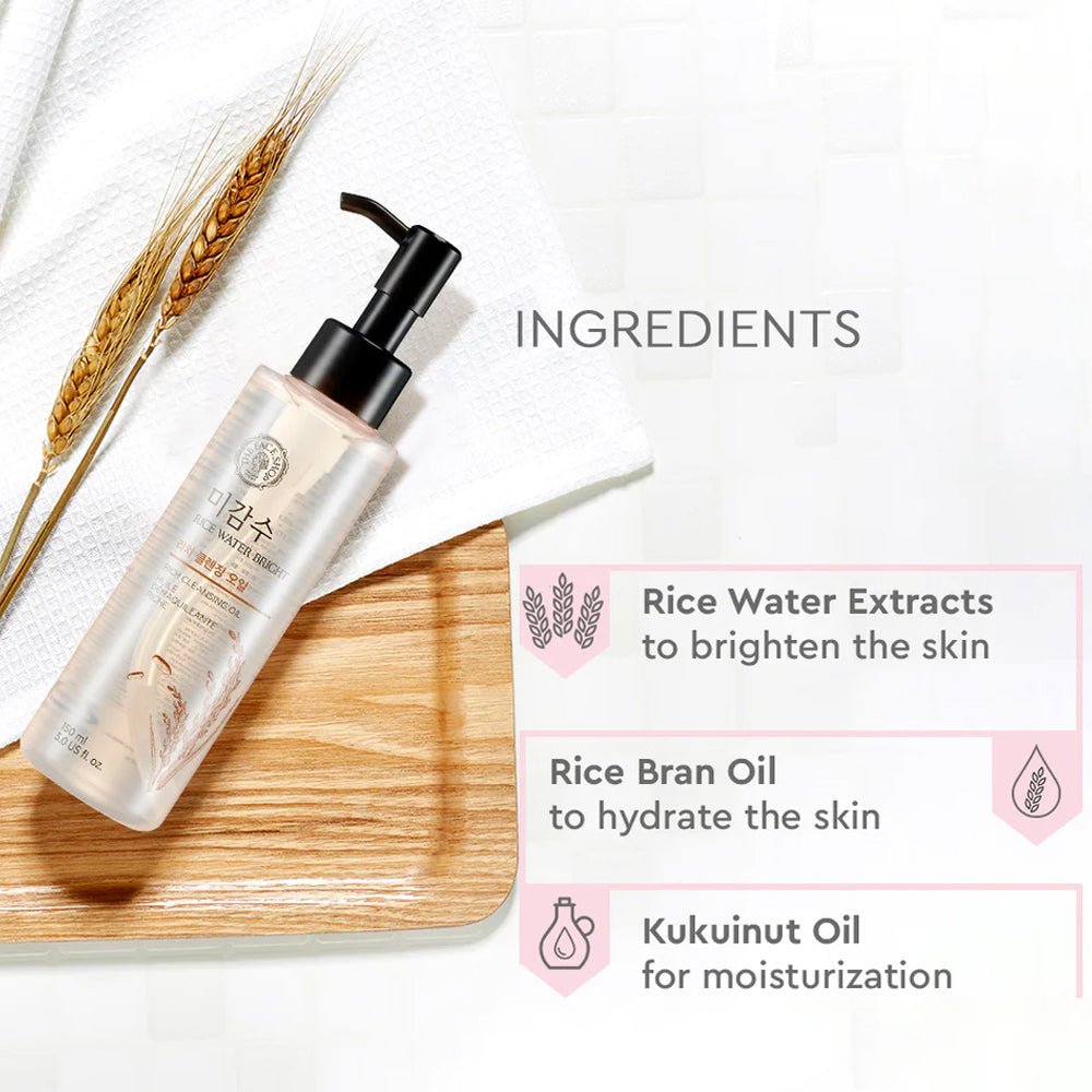 The Face Shop Rice Water Bright Light Facial Cleansing Oil - Skin korea